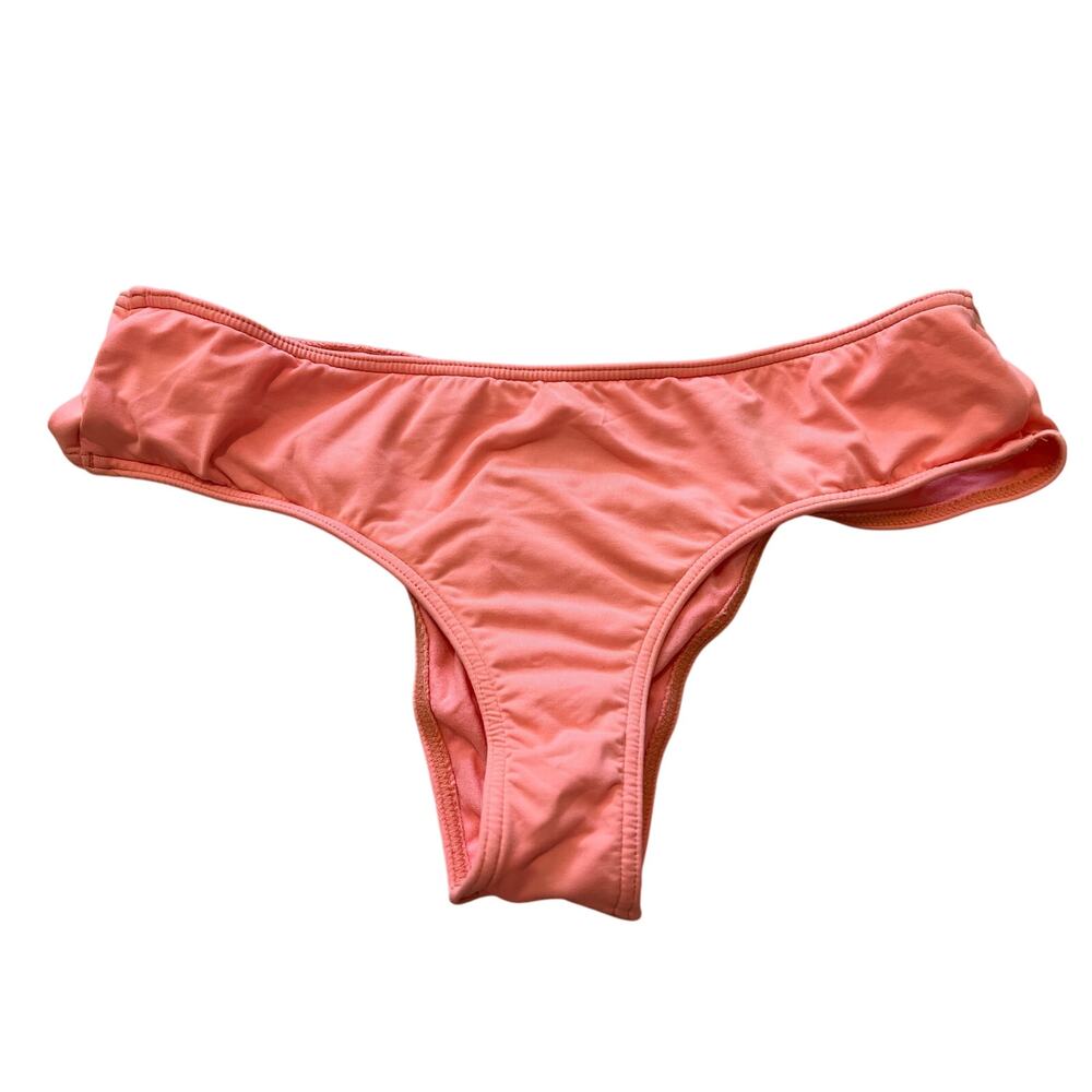 O’Neill Coral Orange Swim Bottoms Ruched Women Size Small Cinched